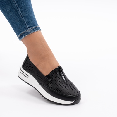 Pantofi Casual Din Piele Naturala Negri Q892