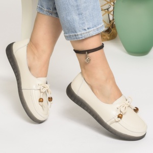 Pantofi Casual Piele Naturala Bej  788