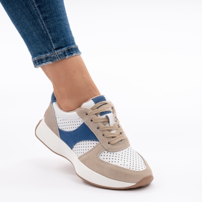 Pantofi Casual Piele Naturala Blue AN561