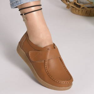 Pantofi Casual Piele Naturala Camel  WK 213C 
