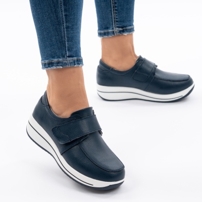 Pantofi Casual Piele Naturala F002-56 Albastru