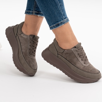 Pantofi Casual Piele Naturala Gri F001-975