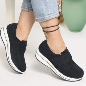 Pantofi Casual Piele Naturala Intoarsa F002-56 Albastru