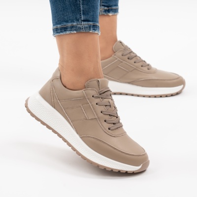 Pantofi Casual Piele Naturala Kahki F001-973