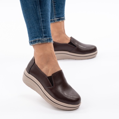 Pantofi Casual Piele Naturala Maro 1160