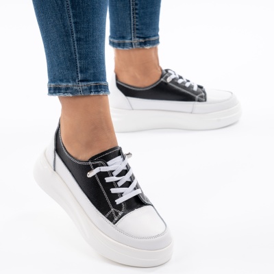 Pantofi Casual Piele Naturala Negri 202