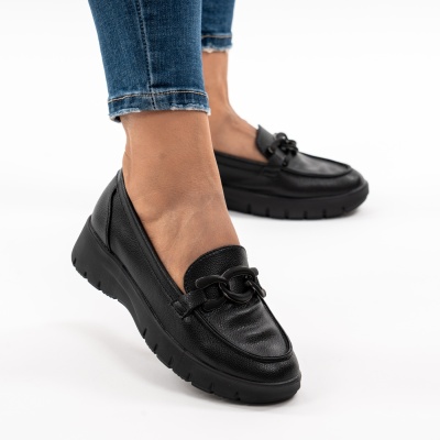 Pantofi Casual Piele Naturala Negri QL1077