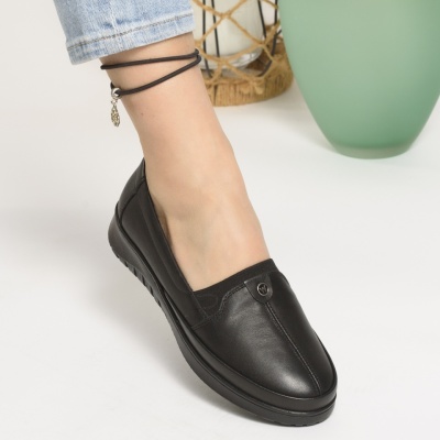 Pantofi Casual Piele Naturala Negri V1