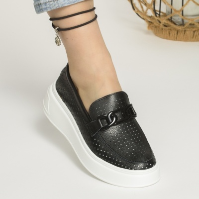 Pantofi Casual Piele Naturala Negru AN2771