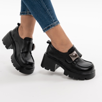 Pantofi Casual Piele Naturala Negru AN277