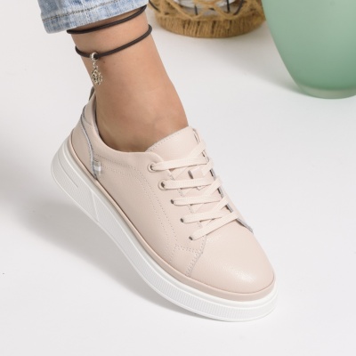 Pantofi Casual Piele Naturala Roz JY3285