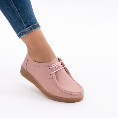 Pantofi Casual Piele Naturala Roz WK 212C