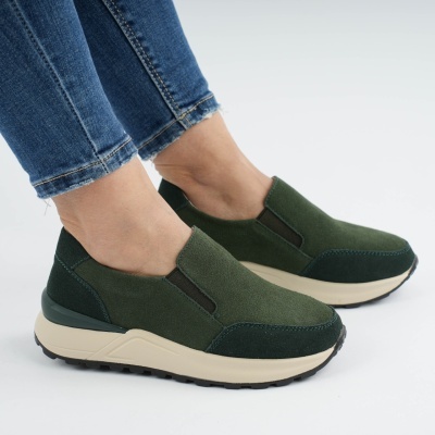 Pantofi Casual Piele Naturala Verde AN379