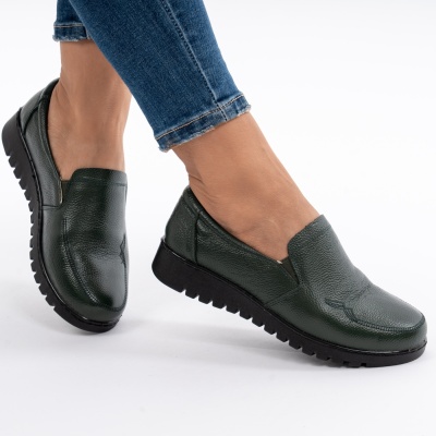 Pantofi Casual Piele Naturala Verde AN559