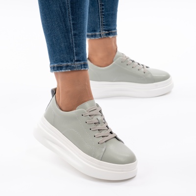 Pantofi Casual Piele Naturala Verde AW-2023-26