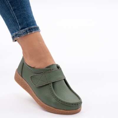 Pantofi Casual Piele Naturala Verde WK 213