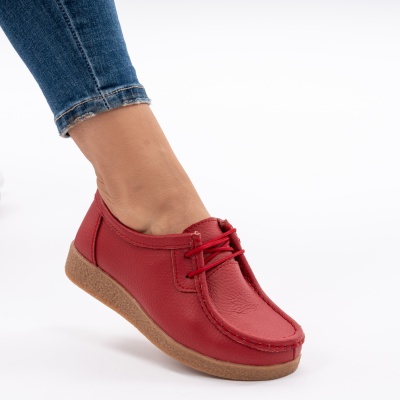 Pantofi Casual Piele Naturala WK 212C Rosu