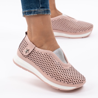 Pantofi Casual Piele Naturala XH-2074 ROZ