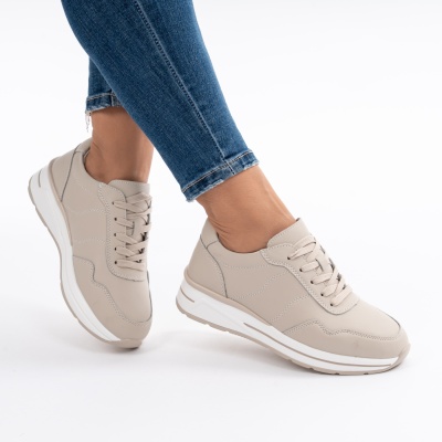 Pantofi Dama Piele Naturala Bej F001-768