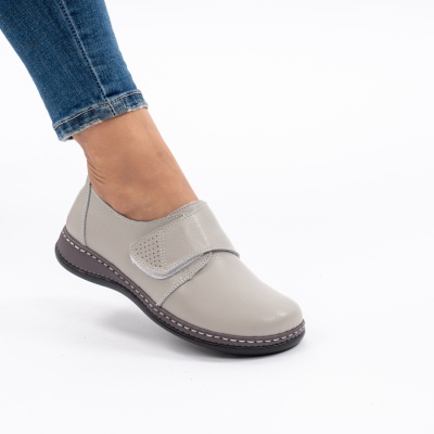Pantofi Dama Piele Naturala Gri XH040