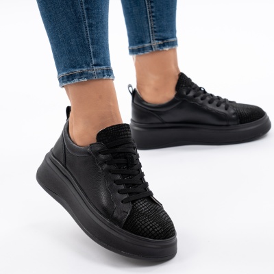 Pantofi Dama Piele Naturala Negri F002-275