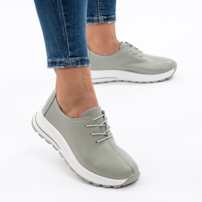 Pantofi Dama Piele Naturala Verde T-5931