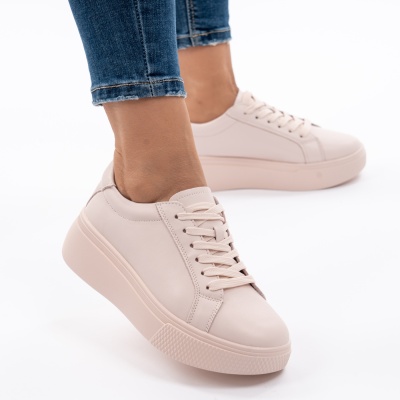 Pantofi Piele Naturala Talpa Comoda Roz F001-773