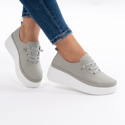 Pantofi Piele Naturala Talpa Comoda Verde F001-930