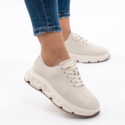 Pantofi Piele Naturala Talpa RELAX F002-534 Bej