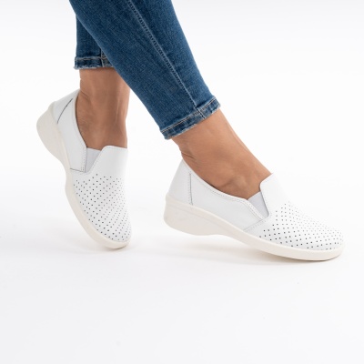 Pantofi Sport Piele Naturala 02-12 Alb