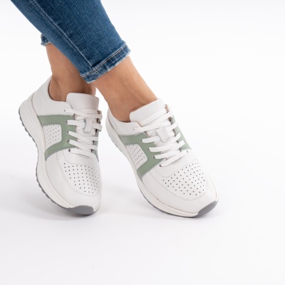 Pantofi Sport Piele Naturala 526 Verde