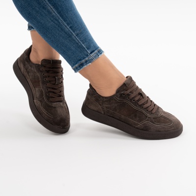 Pantofi Sport Piele Naturala Maro R830