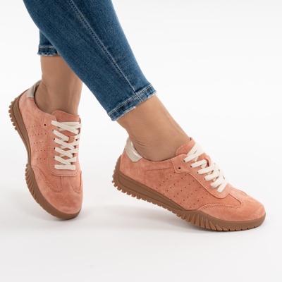 Pantofi Sport Piele Naturala Orange AN25981