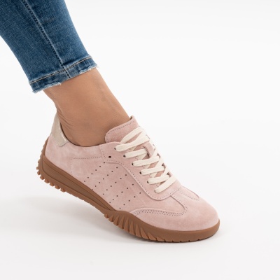 Pantofi Sport Piele Naturala Roz AN25981