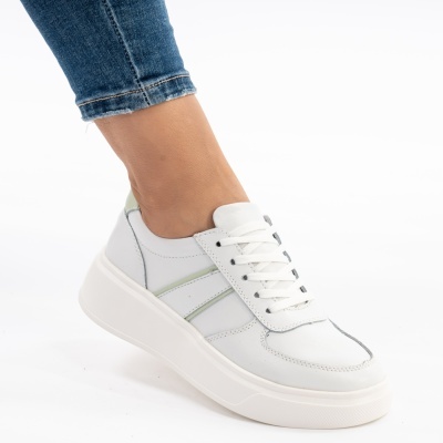 Pantofi Sport Piele Naturala Verde AN2312