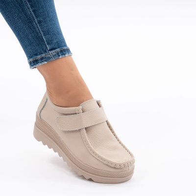 Pantofi Talpa Comoda Piele Naturala MM218 Bej