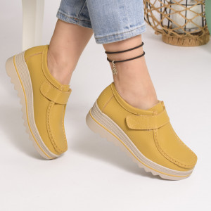 Pantofi Talpa Comoda Piele Naturala MM218 Mustar