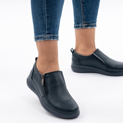 Pantofi Talpa Flexibila Piele Naturala T-3100 Albastri