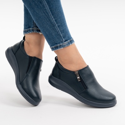 Pantofi Talpa Flexibila Piele Naturala T-3100 Albastri