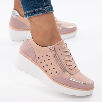 Pantofi Talpa Ortopedica Piele Naturala AN618-5 Roz
