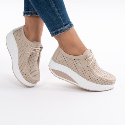 Pantofi Talpa Ortopedica Piele Naturala Bej MM264