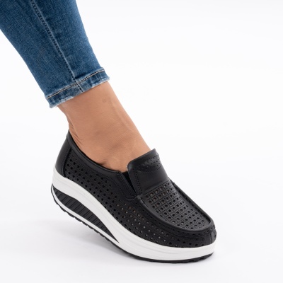 Pantofi Talpa Ortopedica Piele Naturala Negri A522