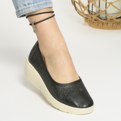 Pantofi Talpa Ortopedica Piele Naturala Negri AN3129