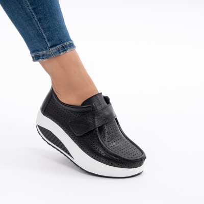 Pantofi Talpa Ortopedica Piele Naturala Negri MM263