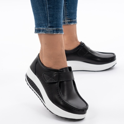 Pantofi Talpa Ortopedica Piele Naturala negri PL58