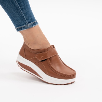 Pantofi Talpa Ortopedica Piele Naturala PL58 Maro