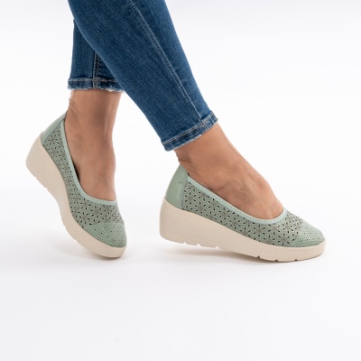 Pantofi Talpa Ortopedica Piele Naturala Verde AN3129