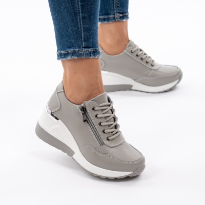 Pantofi Talpa Ortopedica Piele Naturala ZT-04 Gri