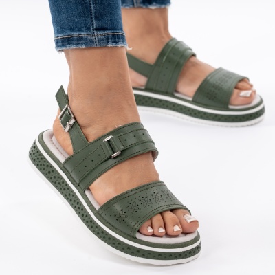 Pantofi Tip Sandale Piele Naturala Talpa Comoda AN133 Verde