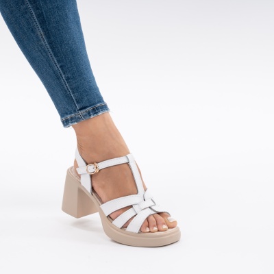 Pantofi Tip Sandale Piele Naturala Talpa Comoda AN2510-5 Alb